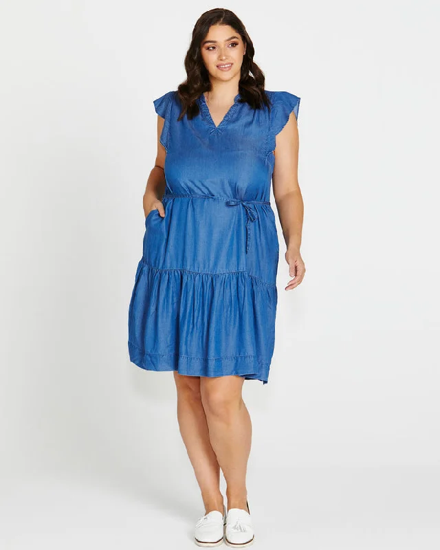 Betty Basics Lorne Lyocell Dress Antique Indigo