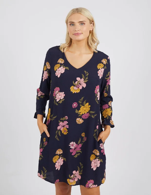 Elm Sweet Pea Shift Dress Navy Floral