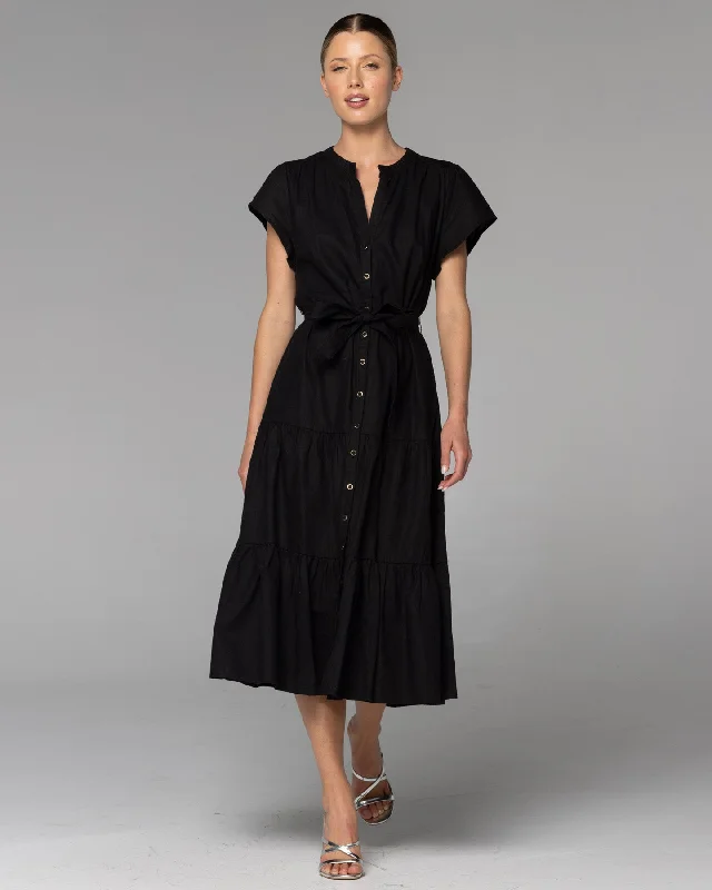 Fate Higher Ground Midi Shirt Dress Black