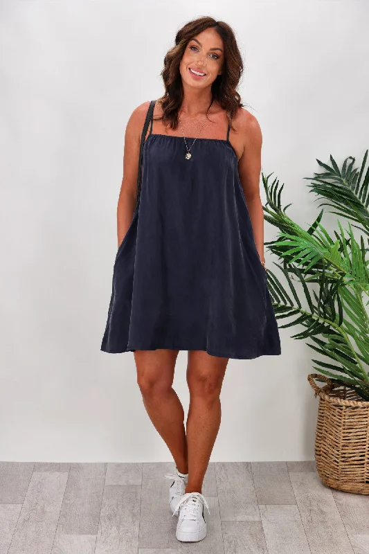 Huffer Elena Mini Sundress Navy