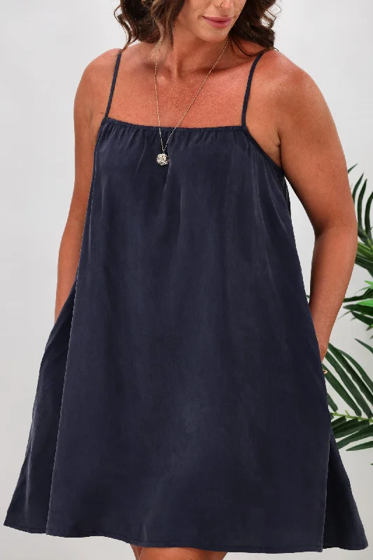 Huffer Elena Mini Sundress Navy