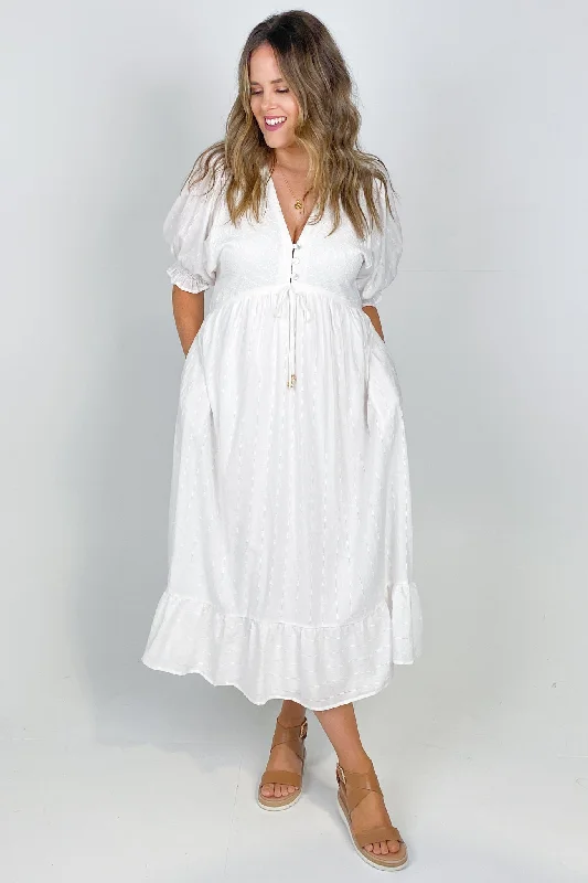 Salty Bright Karly Midi Dress White