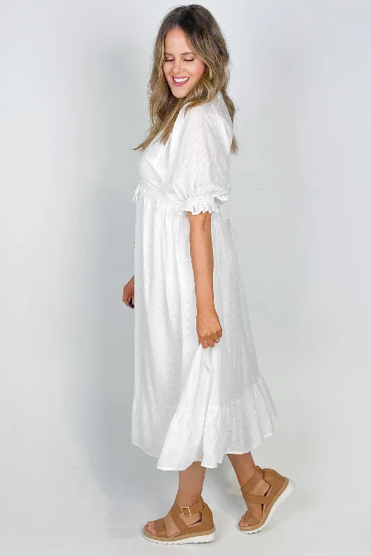 Salty Bright Karly Midi Dress White