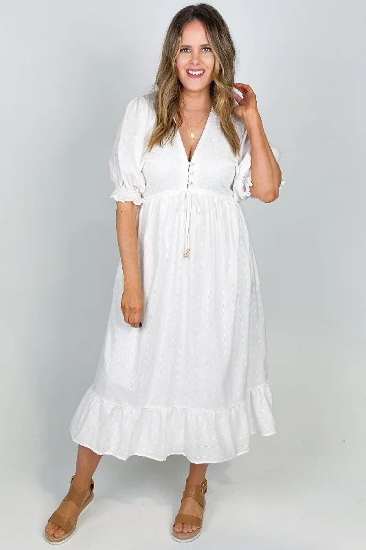 Salty Bright Karly Midi Dress White