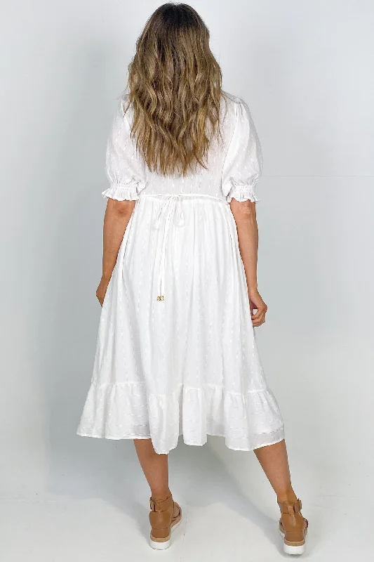 Salty Bright Karly Midi Dress White