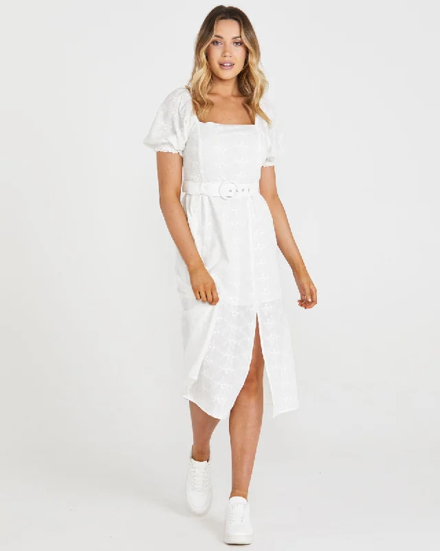 Sass Asher Midi Dress White