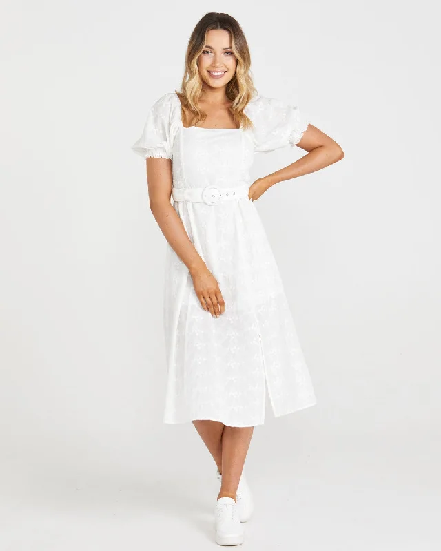 Sass Asher Midi Dress White