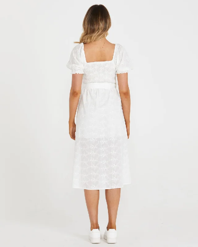 Sass Asher Midi Dress White