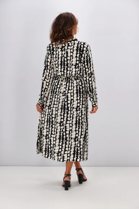 Shine On Label Becca Shirt Dress Geo Print