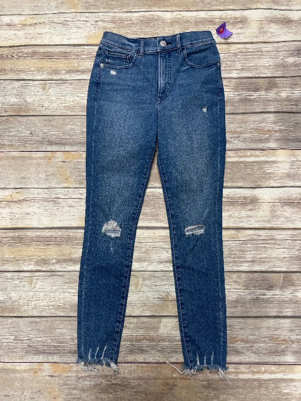 Jeans Skinny By Express In Blue Denim, Size: 4