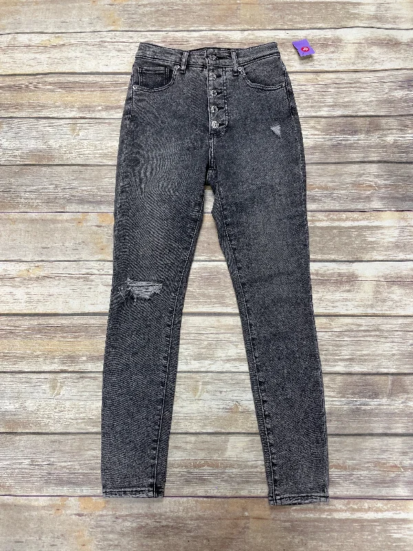 Jeans Skinny By Express In Grey Denim, Size: 4