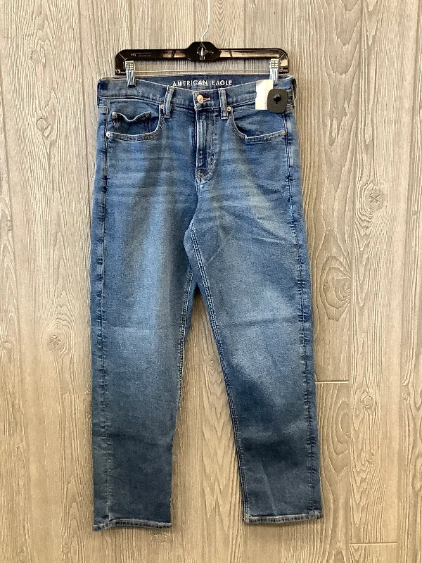 Jeans Straight By American Eagle In Blue Denim, Size: 6