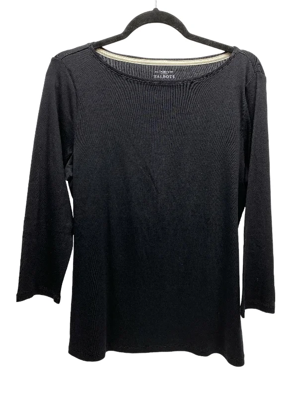 Top 3/4 Sleeve By Talbots In Black, Size: L