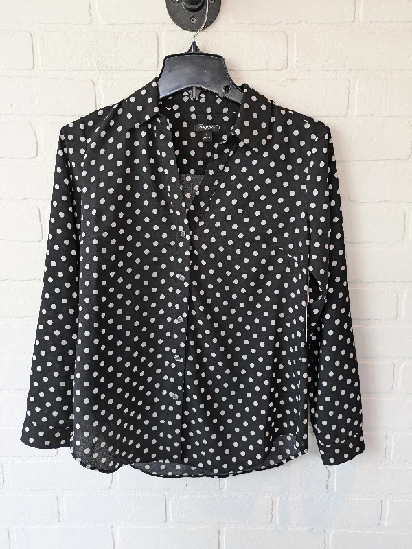 Top Long Sleeve By Ann Taylor In Black & White, Size: S