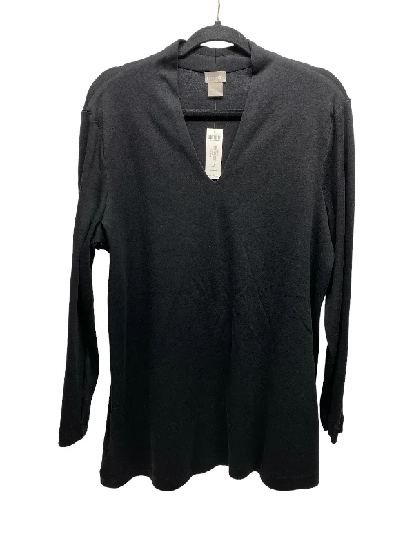 Top Long Sleeve By Chicos In Black, Size: L