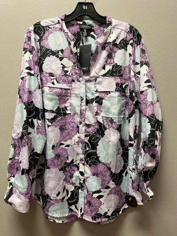 Top Long Sleeve By Jones New York In Floral Print, Size: L