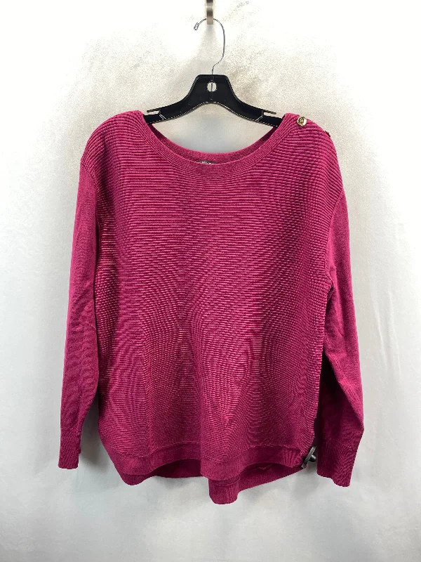 Top Long Sleeve By Jones New York In Magenta, Size: Xl