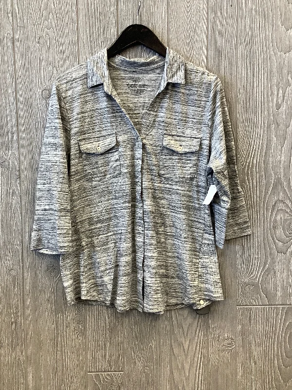 Top Long Sleeve By Sonoma In Grey, Size: Xl