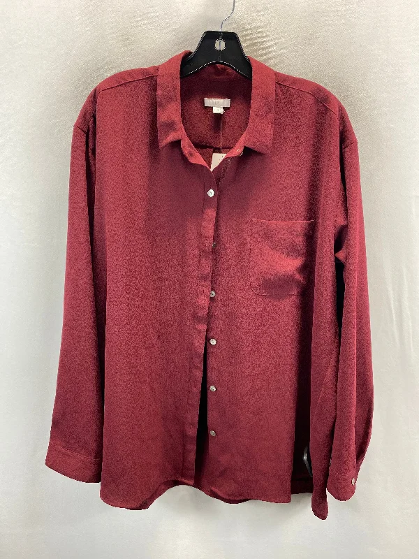 Tunic Long Sleeve By J. Jill In Red, Size: L