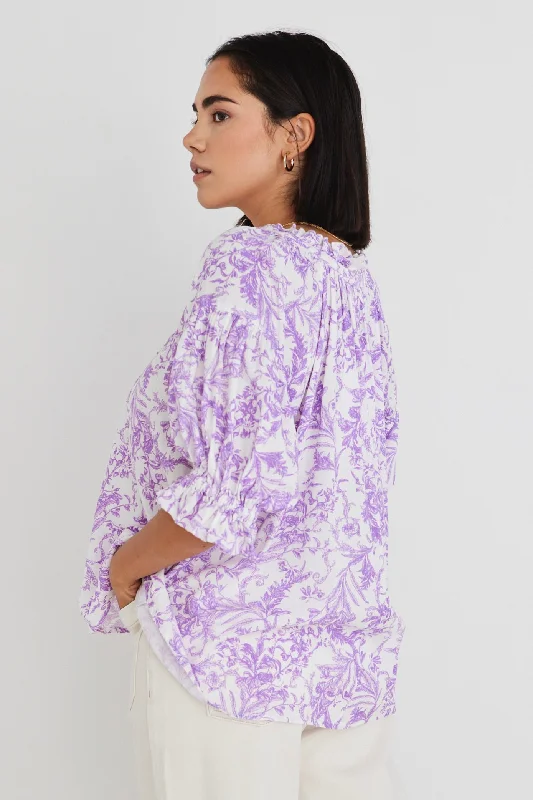 Ethereal Lilac Baroque Pintuck Front Top