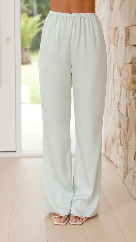 Imogen Button Pants - Seafoam