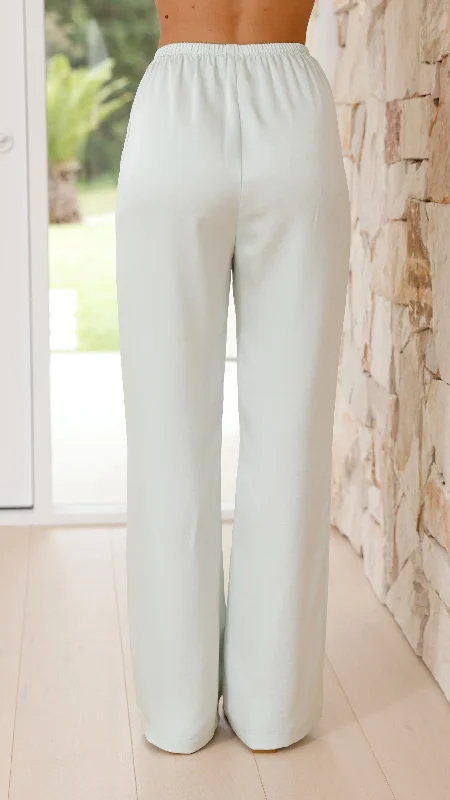 Imogen Button Pants - Seafoam