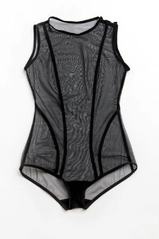 Karmay High-Neck Sheer Bodysuit