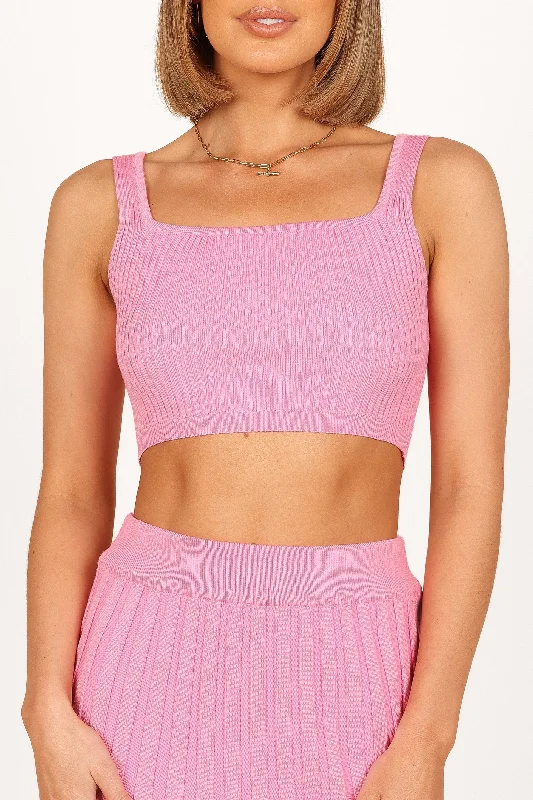 Quinn Rib Knit Set - Pink