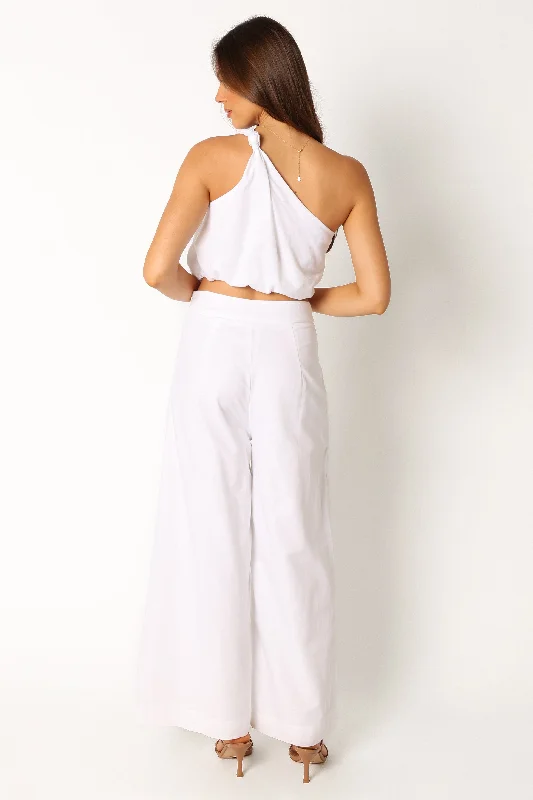 Tori Linen Pant Set - White