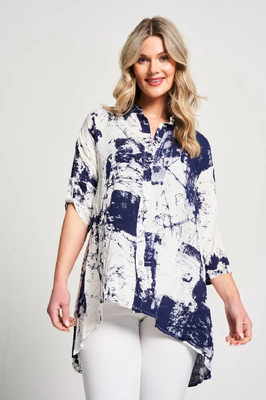 Saloos Dipped Back Tie-Dye Shirt