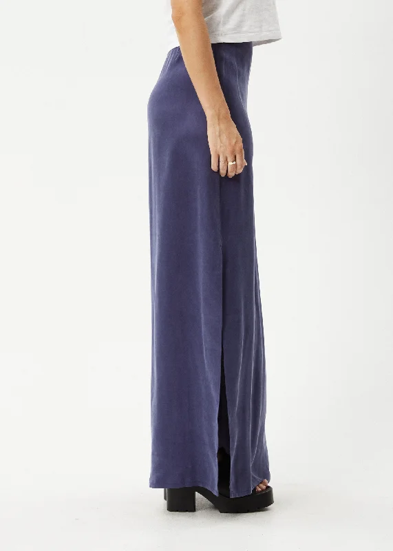 AFENDS Womens Grace - Cupro Maxi Skirt - Navy