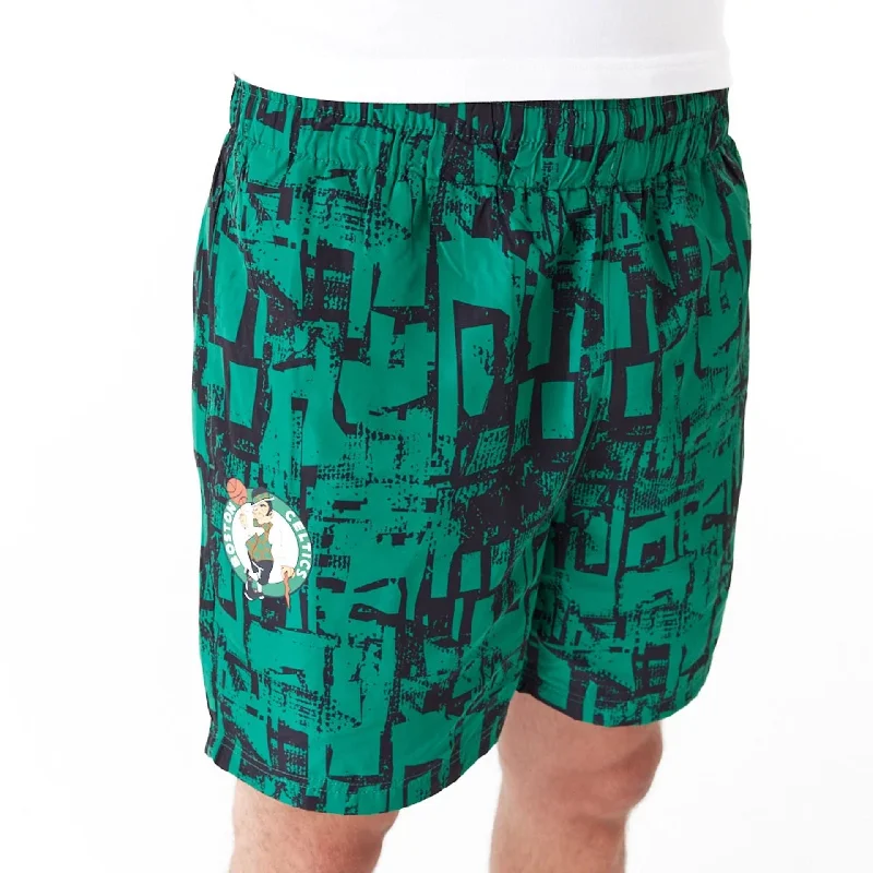 Boston Celtics NBA All Over Print Green Shorts