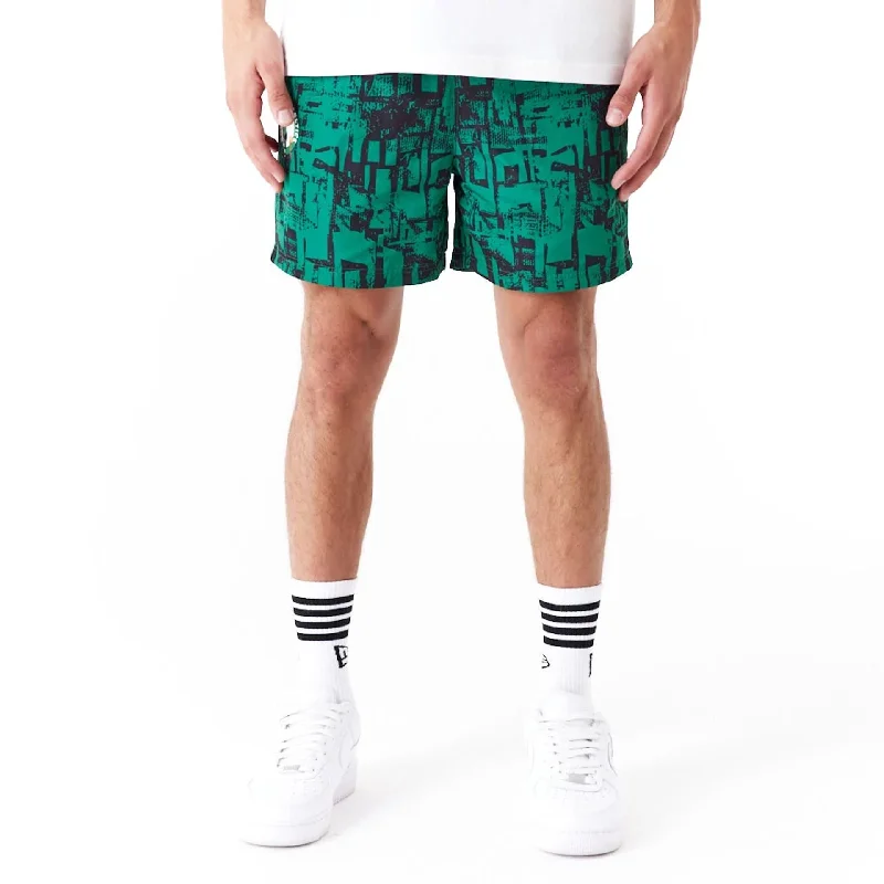 Boston Celtics NBA All Over Print Green Shorts