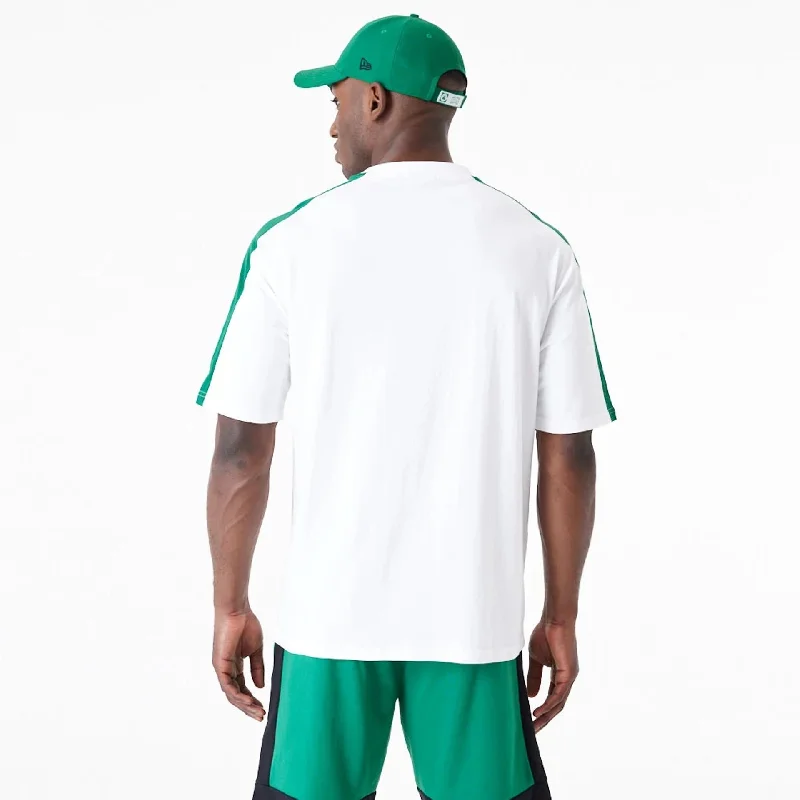 Boston Celtics NBA Colour Block White Oversized T-Shirt