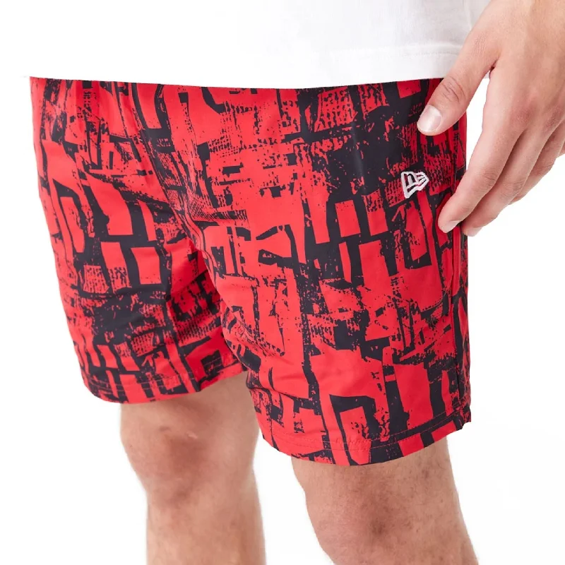 Chicago Bulls NBA All Over Print Red Shorts