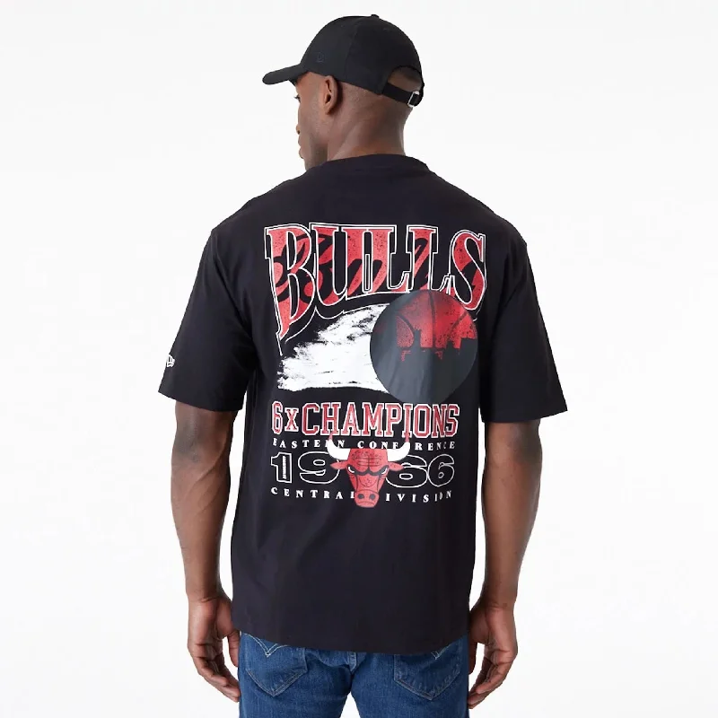 Chicago Bulls NBA Championship Black Oversized T-Shirt