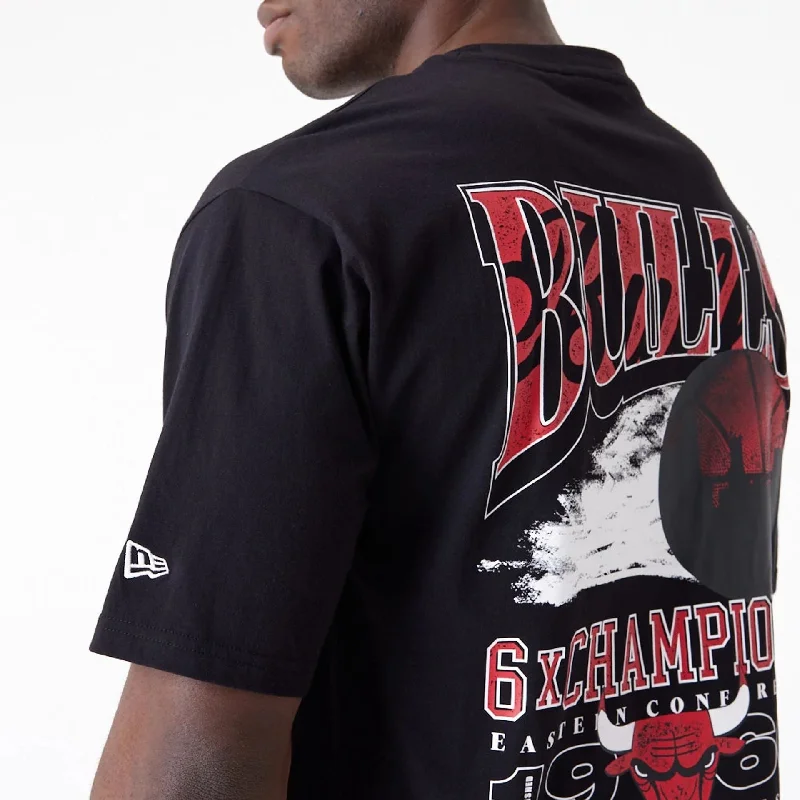 Chicago Bulls NBA Championship Black Oversized T-Shirt