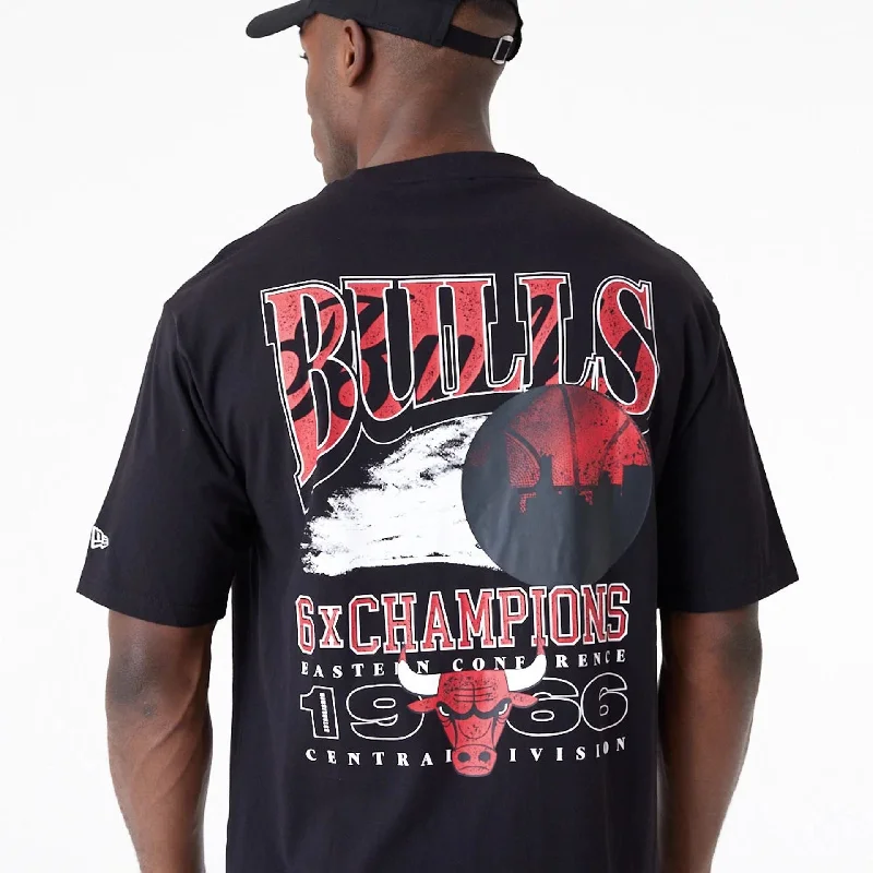 Chicago Bulls NBA Championship Black Oversized T-Shirt