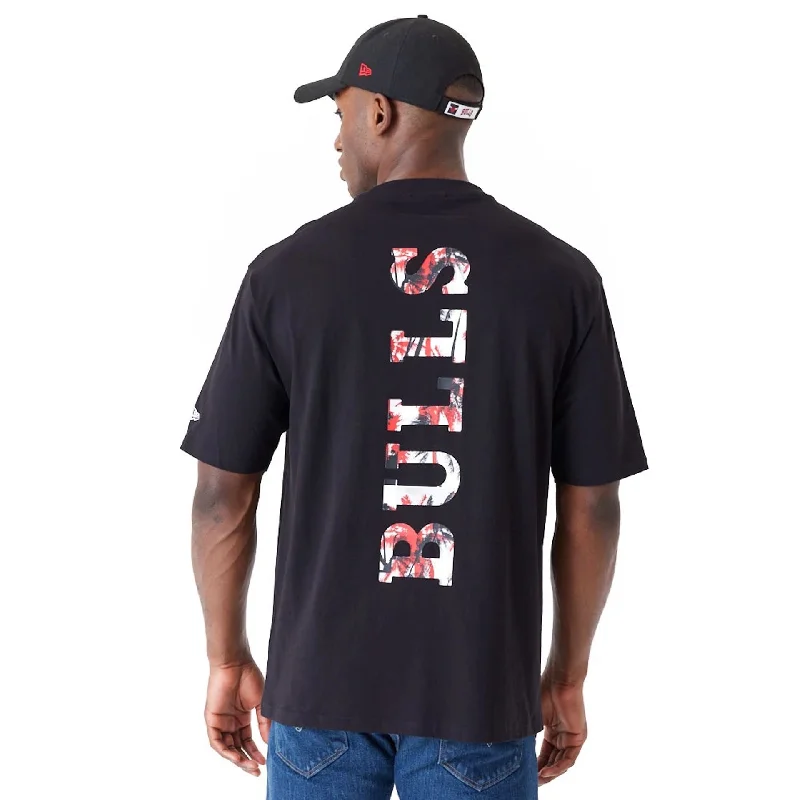 Chicago Bulls NBA Large Infill Black Oversized T-Shirt