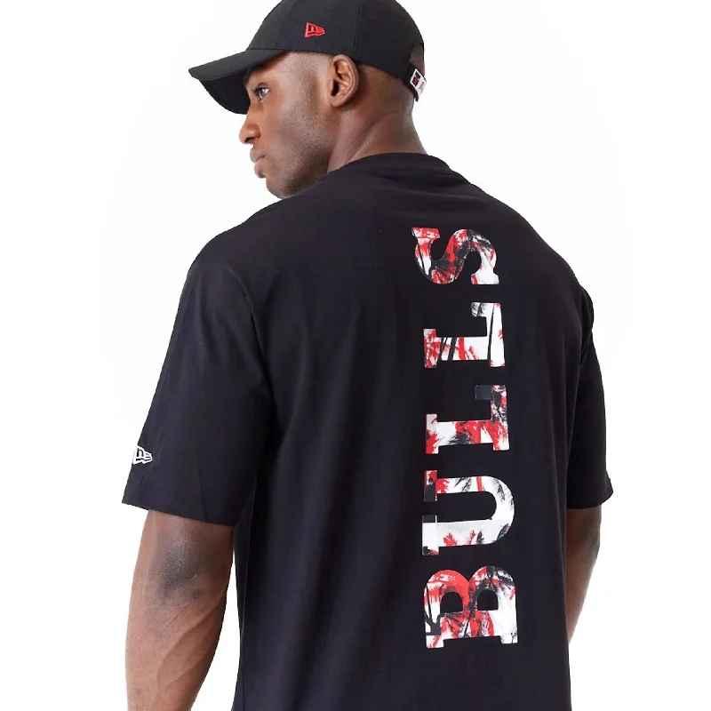 Chicago Bulls NBA Large Infill Black Oversized T-Shirt