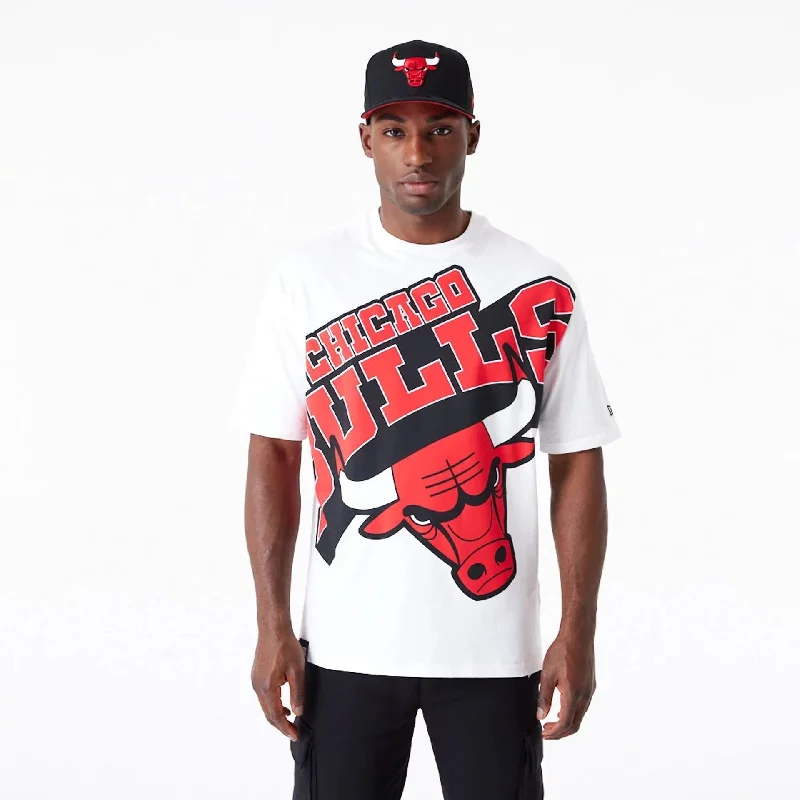 Chicago Bulls NBA Large Wordmark White Oversized T-Shirt