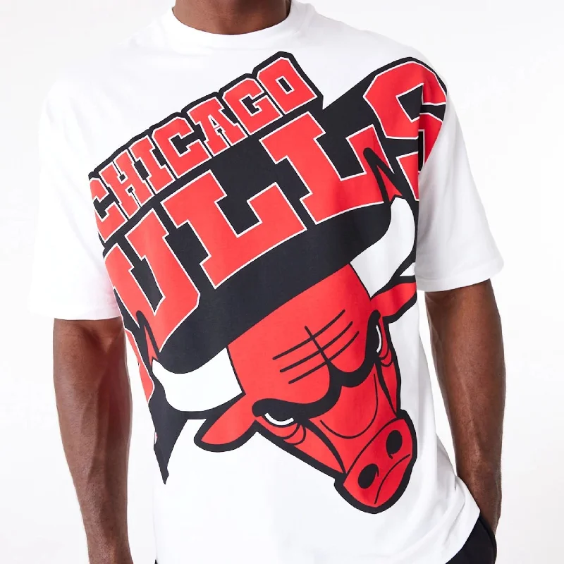 Chicago Bulls NBA Large Wordmark White Oversized T-Shirt