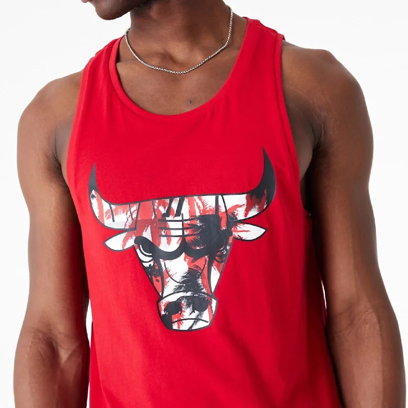 Chicago Bulls NBA Palm Tree Infill Red Tank Top