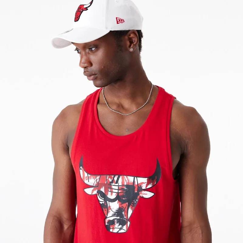 Chicago Bulls NBA Palm Tree Infill Red Tank Top