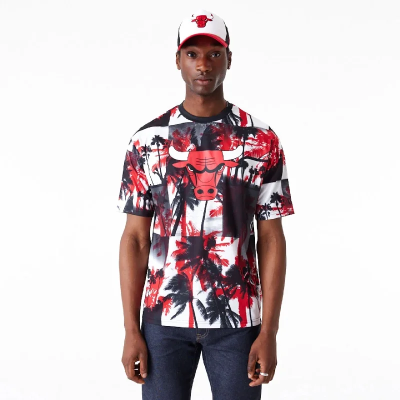 Chicago Bulls NBA Palm Tree Mesh Red T-Shirt