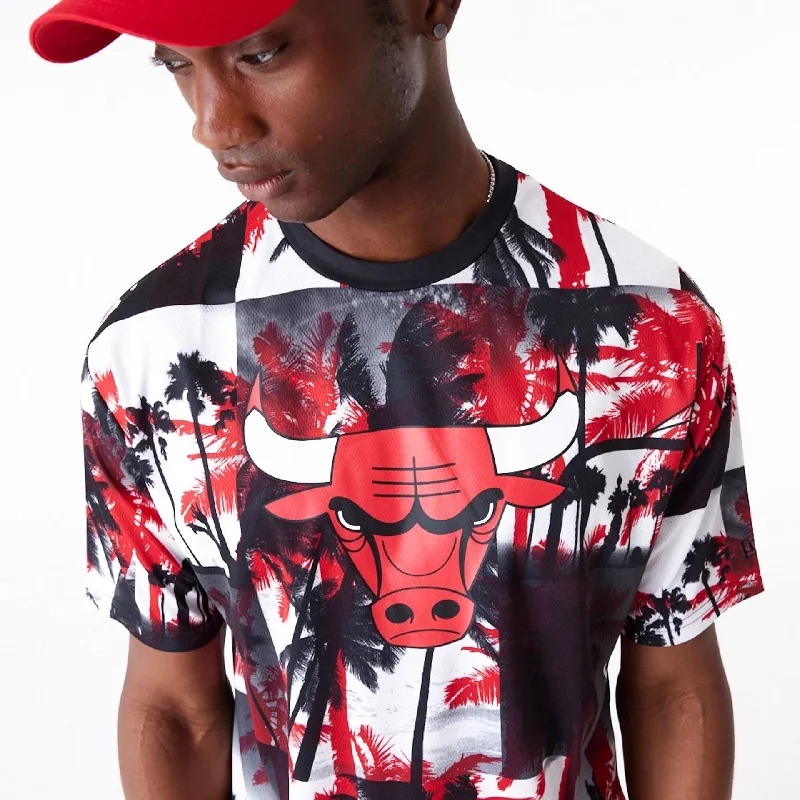 Chicago Bulls NBA Palm Tree Mesh Red T-Shirt