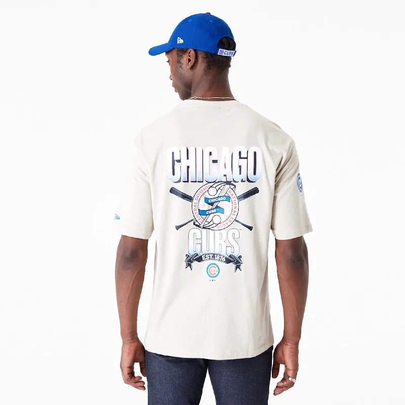 Chicago Cubs Baseball Oversized Graphic Stone T-Shirt