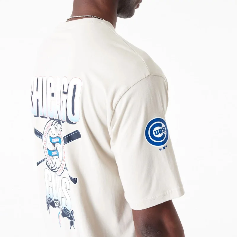 Chicago Cubs Baseball Oversized Graphic Stone T-Shirt