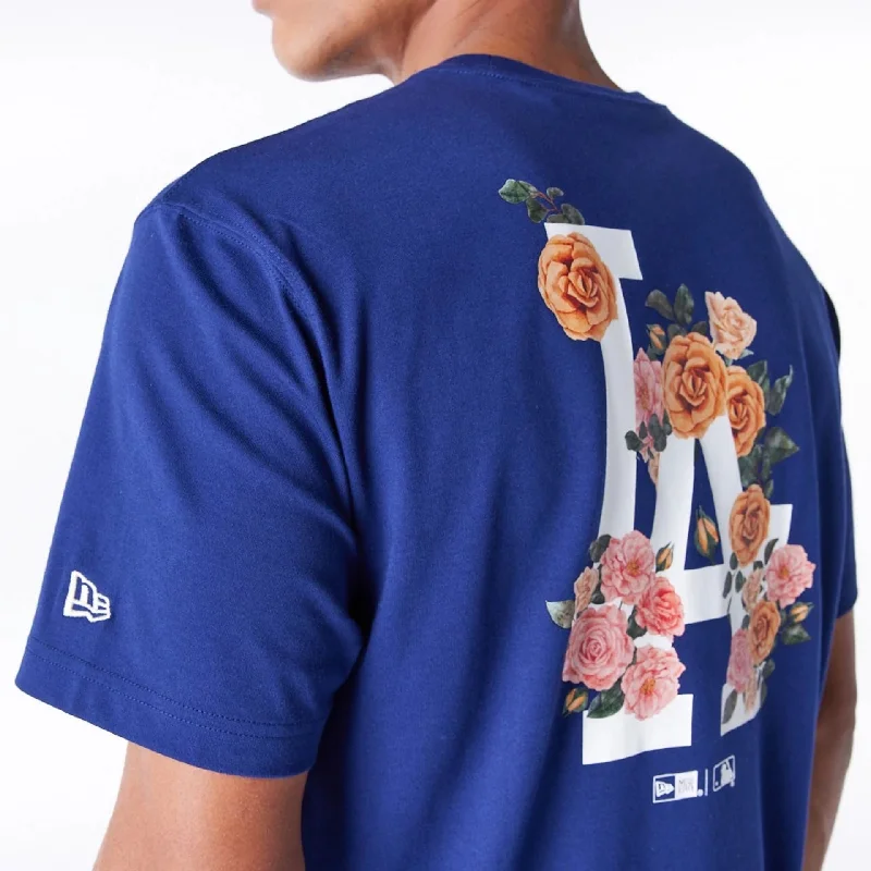 LA Dodgers MLB Flower New Era Korea Blue T-Shirt