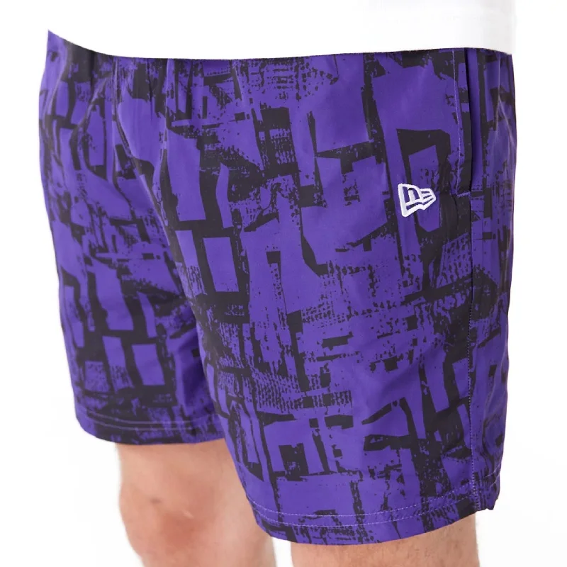 LA Lakers NBA All Over Print Purple Shorts